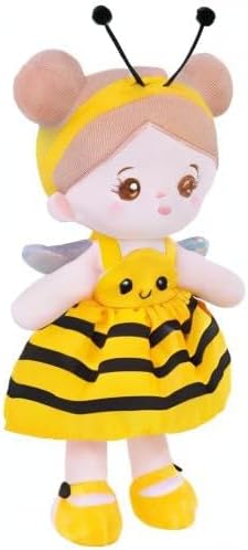OUOZZZ 12" Soft Baby Doll Toys for 1 + Year Old Girl Gifts, Birthday Gifts for 1 Year Old Girl Christmas Plush Toys Gift for Toddler Kids Yellow Bee Dress