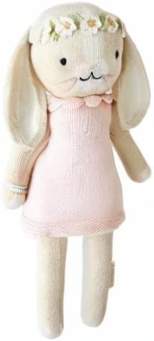 cuddle + kind Hannah The Bunny Blush Regular 20" Hand-Knit Doll – 1 Doll = 10 Meals, Fair Trade, Heirloom Quality, Handcrafted in Peru, 100% Cotton Yarn