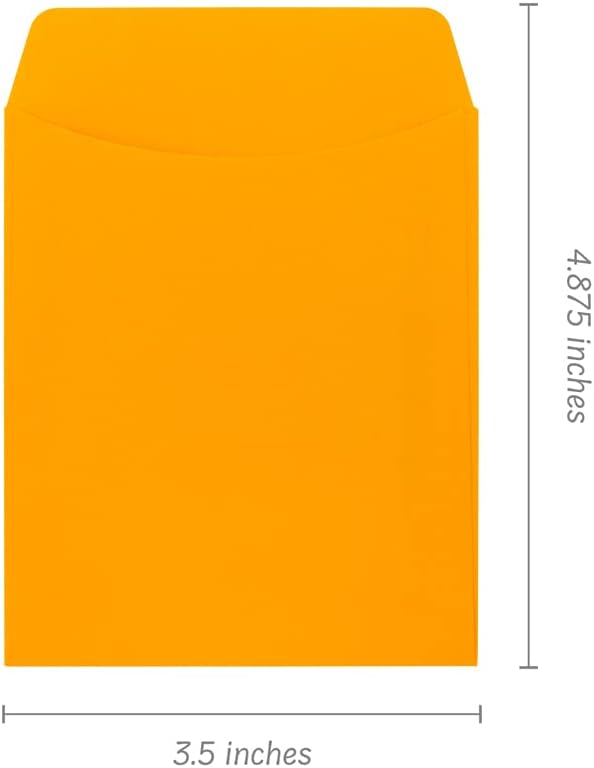 Hygloss 30 Library Card Pockets 3.5x5 Inch - Non-Adhesive Pocket Envelopes - Butterscotch - Classroom Envelope Pockets - Ideal for Organizing - Colorful Small Library Book Pocket