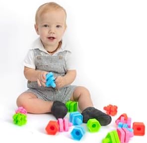 Jumbo Nuts and Bolts for Toddlers - 40 Pcs Screw Toys for Toddlers 1-3 - Occupational Therapy Toy with Storage Tote and Book - Shape Sorter Fine Motor Toy - Manipulatives for Preschoolers