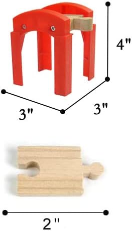 Wooden Train Bridges, Bridge Support, Wooden Train Track Accessories, Train Tracks Compatible with All Major Brands, Wood Toys for Girls & Boys
