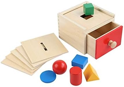Adena Montessori Sorting Drop Box Toy with 6 Borad and Drawer Educational Toys for Kids Baby Toddlers