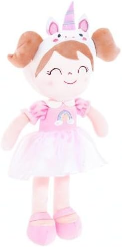 Gloveleya Unicorn Plush Doll – Spring Girl Baby Doll Gifts, Soft Stuffed Unicorn Toy, Pink Fantasy Plush Doll for Girls, Birthday Present, Nursery Decor, 14 Inch