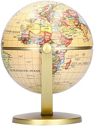 Globe English Mini World Map with Sturdy Hard Base, Earth Geographical Location Map Picture Teaching Tool Child Gift