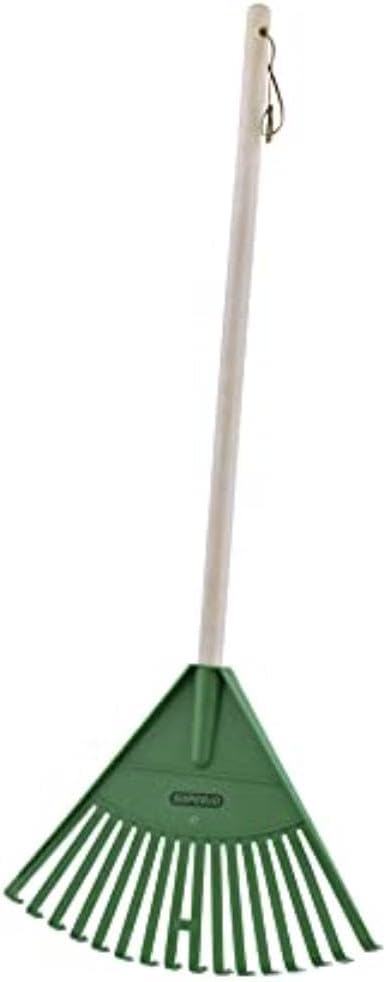 Superio Kids Rake with Hardwood Handle, Gardening and Lawn Care Tools for Kids, Sweep Leaves and Tidying Up The Garden, Plastic Tines and Heavy Duty Wooden Handle 34" 3 Pack