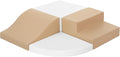 4-Piece Soft PU Leather Toddlers Climbing Toys, Baby Foam Climbing Blocks for Toddlers 3, Foam Play Gym Climbing Structures, Indoor Climb and Crawl Activity Play Set (White and Coffee)