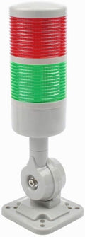 Led Signal Tower Stack Lights, Industrial Signal Warning Column Tower Lamp Andon Lights with Rotatable Base, Steady/Flashing Light Switchable, 110V 220V AC(2-Layer, with Buzzer)