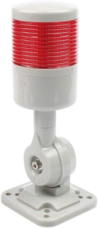 Led Signal Tower Stack Lights, Industrial Signal Warning Lights, Column Tower Lamp Andon with Rotatable Base, Steady Flashing Light Switchable,12V 24V DC(1-Layer, no Buzzer)