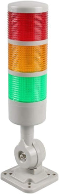 Industrial Warning Light, CNC Machine Warning Light with Rotating Base, 3-Stage Signal Column with Continuous/Flashing Light, Red Yellow Green Signal Light 110 V 220 V (Without Buzzer)