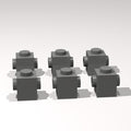Classic Building Brick Bulk, 1x1 with Studs on 2 Sides, Opposite 120 Piece, Compatible with Lego Parts and Pieces: (Color:Dark Gray)