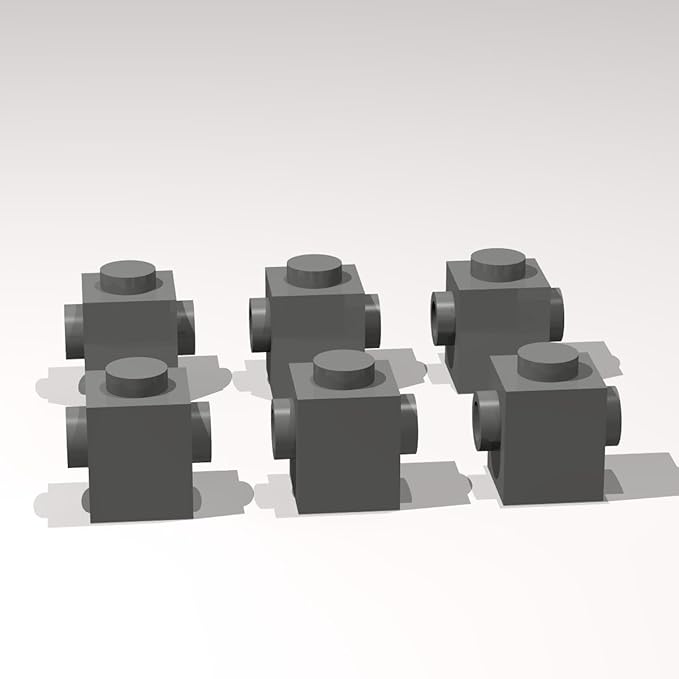 Classic Building Brick Bulk, 1x1 with Studs on 2 Sides, Opposite 260 Piece, Compatible with Lego Parts and Pieces: (Color:Dark Gray)