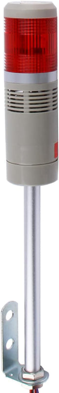 Industrial 1-Layer Stack LED Warning Light with Buzzer for Safety, 110V, 2W, Round, Plastic