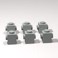 Classic Building Brick Bulk, 1x1 with Studs on 2 Sides, Opposite 120 Piece, Compatible with Lego Parts and Pieces: (Color:Light Gray)