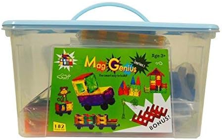 Mag-Genius Educational & Colorful Magnetic Building Blocks Set – 182+2-Piece Stackable Dynasty Series