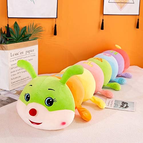 Multicolor Caterpillar Stuffed Animal Big Hugging Pillow Cute Plush Soft Pillow Doll,Giant Plush Toy,Gifts for Girl Boy Babies Birthday (51.8inch/130cm)