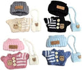 (4 Pack) Clothes for Labubu Doll(NO Doll),Premium Clothes for Dolls Accessories,Handcrafted Crochet 3 Pieces Outfit Set Suitable for Labubu15&17cm,Adorable Dress-Up Accessories for Labubu