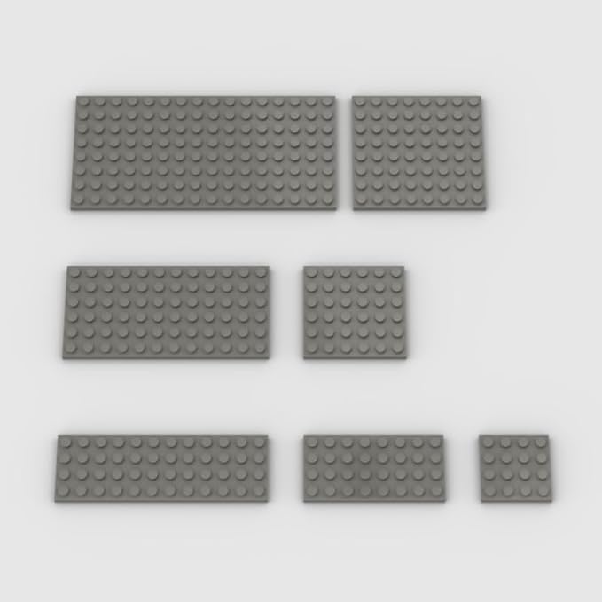 50pcs Dark Gray Bulk Plates, Compatible with Lego, Building Bricks, 6+ Years