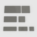 50pcs Dark Gray Bulk Plates, Compatible with Lego, Building Bricks, 6+ Years