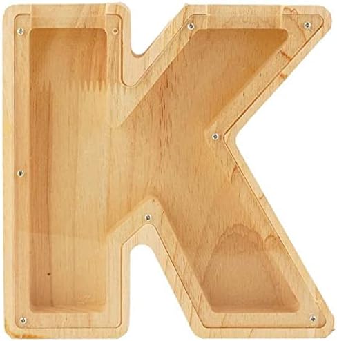 Twenty-six English Alphabet A-Z Letter Piggy Bank,Large-Capacity Transparent Wooden Alphabet Piggy Bank，Personalized Coin Savings Box, Name DIY Creative Purchase Combination.