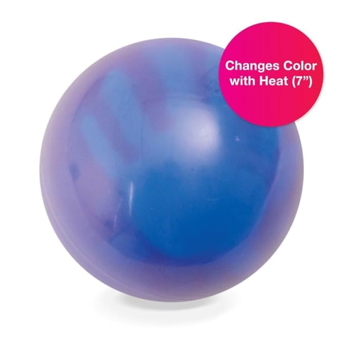 Edushape Incrediball Change-A-Color Sensory Ball for Baby - 7" Deflated with Pump - Color Changing Ball Helps Enhance Gross Motor Skills for Kids