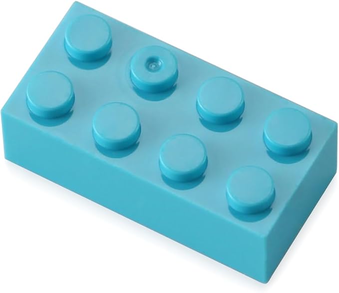 Feleph 2x4 Bricks Medium Azure 320 Pieces Parts Classic Building kit Creative Play Set Basic Blocks Toy Accessories Compatible with 3001 Major Brands