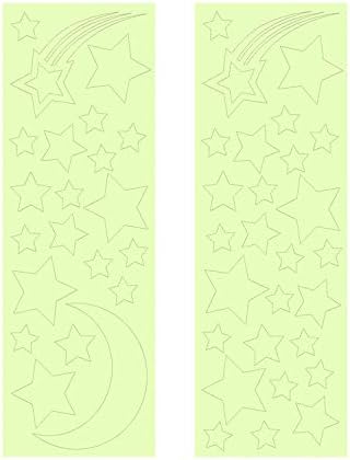 Starry Night Series (48 pcs/Pack), Glow in The Dark Educational Wall Stickers, The Eco-Friendly and Brightest Wall Stickers for Ceiling, Bathtime, Bedroom, Party, Decor