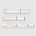 Classic Building Plate Assortment Pack - 50pc White Base Plates with 7 Sizes, Compatible with Lego, for Most Brands (Color:White)