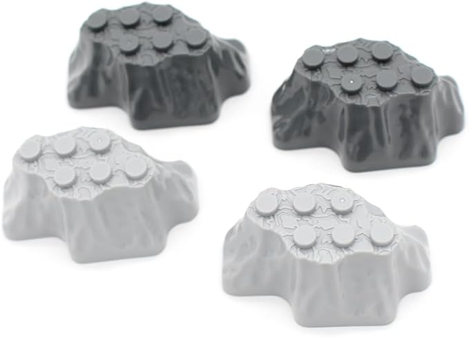 Classic Building Rock Bulk, Rockery Panel 4x6 50 Piece, Compatible with Lego Parts and Pieces: (Color:Light Gray)