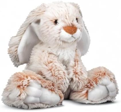 Melissa & Doug Burrow Bunny Stuffed Animal Plushie with Big Feet, Floppy Ears & Fluffy Tail, Adorable Pretend Play Toddler Toys for Girls & Boys 3+