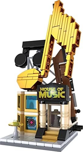 Brick Loot Mini City Music Shop Building Set – 232-Piece Lego-Compatible Modular Mini Bricks Storefront, City Building Blocks Kit for Kids & Adults, Creative STEM DIY Model, Display Collectible
