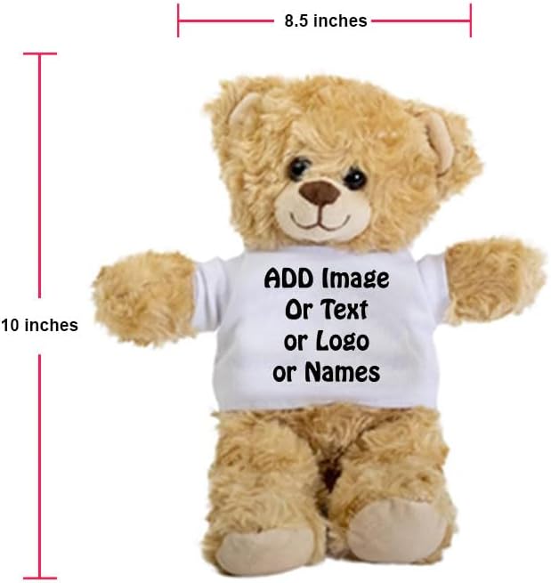 SpreadPassion Custom Teddy Bear, Personalized Teddy Bear, Customized Text, Image, Custom Name Bear, Personalized Gifts for Girlfriend, Boyfriend on Valentines Day, Birthday, Christmas Day
