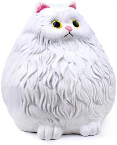 Winsterch Cat Piggy Bank,Coin Piggy Bank Money Saving Box Gifts for Kids Girls Boys,Ceramic Piggy Coin Bank,Practical Gifts for Birthday Christmas,White Piggy Bank,7.49 x 5.9 inches