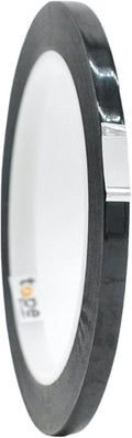 WOD MPFT2 Black Metalized Polyester Mylar Film Tape with Acrylic Adhesive, 1/8 inch x 72 ft. Vibrant Mirror Black Tape, Decor Tape for Detailing Accent Wall, Graphic Arts, Car and Boat Trim