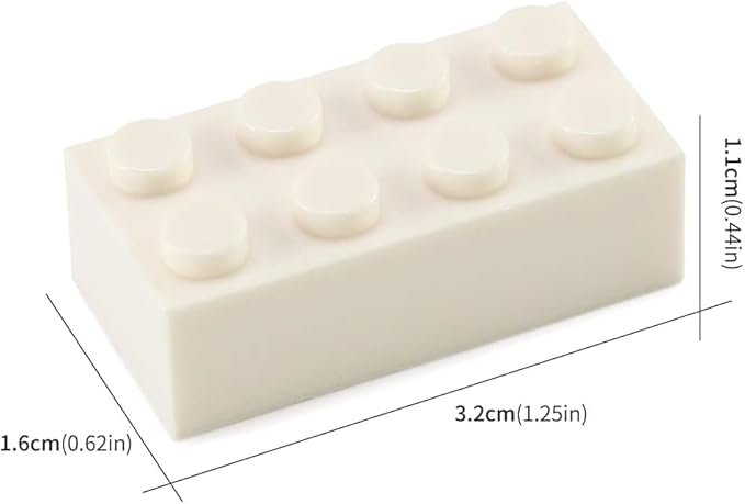 500 Piece White 2x4 Bricks Bulk, Classic Building Block Flat, Compatible with Lego Parts and Pieces, MOC Building Bricks DIY Play Set for Kids Age 6+