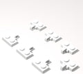 Classic Building Hinge Plate Bulk, 1x2 Locking with 1 Finger on Side with Groove 100 Piece, Compatible with Lego Parts and Pieces: (Color:White)