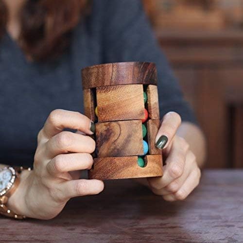 Spinning Drum: Handmade Rotational IQ Puzzle for Adults & Kids by SiamMandalay – Spinning Sequential Color Barrel Brain Teaser