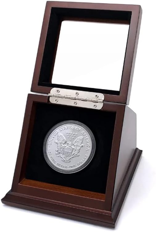 Challenge Coin Display Case Walnut Color 1.5-1.75 Inch 38-44.5 mm Coin Holder 1 Slot