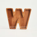 Personalized Wooden Piggy Bank – Custom Letter W Coin Bank in Beech Wood with Clear Acrylic Front, Engraved Name Option, Money Saving Box for Kids and Adults