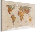 artgeist Acoustic Canvas Wall Art Print World Map 35x24 in - 1pcs Picture with Foam Sound Artwork Room Acoustics Soundproofing Poster of The Travel k-C-0048-b-d World Map #06