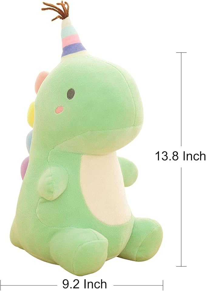 Stuffed Animal Plush Toys, Cute Dinosaur Toy, Soft Dino Plushies for Kids Plush Doll Gifts for Boys Girls (Green, 13.8 Inch)
