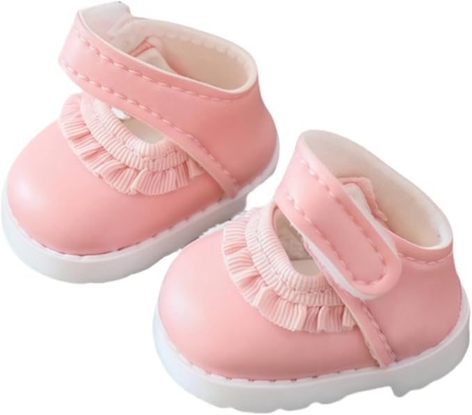 17cm Doll Clothes Set (No Doll), 5 Pieces Skirt Outfit Set for 6.7inch Dolls Dress Suit, Fashion Kawaii Dress Up Hat Overskirt Shoes Accessories for 1st/2nd/3rd Gen Dolls Play & Display Pink