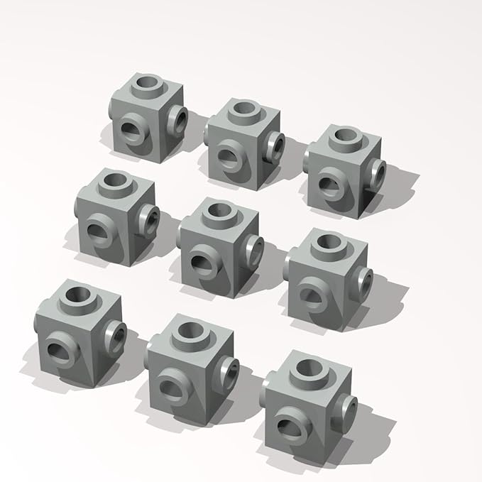 Classic Building Brick Bulk, 1x1 with Studs on 4 Sides 260 Piece, Compatible with Lego Parts and Pieces: (Color:Light Gray)