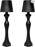 Cordless Table Lamp, 5200mAh Rechargeable Battery LED Touch wireless Lamp, 3 Color Changing & Stepless Dimmer, Decorative Portable Nightstand Lamp for Bedroom Living Room Outdoor kitchen（2 Pack Black）