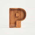 Personalized Wooden Piggy Bank – Custom Letter P Coin Bank in Beech Wood with Clear Acrylic Front, Engraved Name Option, Money Saving Box for Kids and Adults