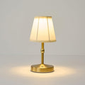 5w Led Cordless Mini Lamps,3000 mah Battery Operated Lamp,3 Color Temperature Dimmable Table Lamp,Gold Rechargeable Table Lamp Fabric,Aesthetic Small kitchen Lamp for Counter,Restaurant,Bar,H9.8"