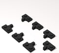 Classic Building Hinge Plate Bulk, 1x2 Locking with 1 Finger on Side with Groove 50 Piece, Compatible with Lego Parts and Pieces: (Color:Black)