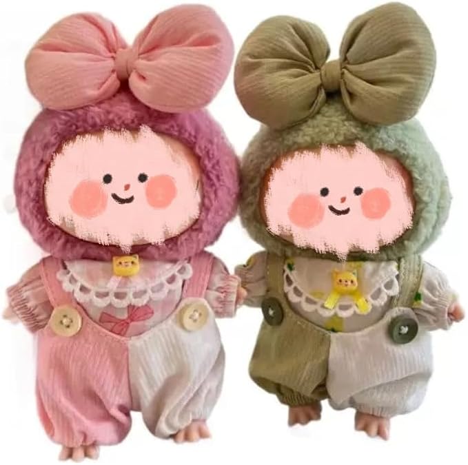 Luxury Chic Doll Clothes Set with Elegant Dress, Shirt, Bow & Necklace - Premium Outfit for Dress Up, Collecting & Gift Giving - Perfect for Kids, Doll Collectors & 18 Dolls (3-17cm)