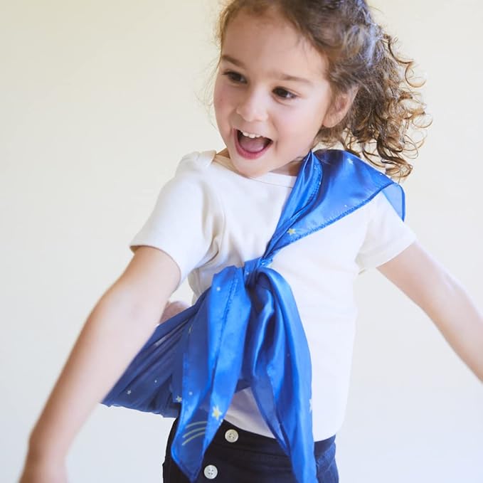 Sarah's Silks Enchanted Playsilk, 100% Silk Scarves for Kids and Toddlers, Sensory Toys | Bright Square Scarves, Montessori Waldorf Toys for Imaginative Pretend Play - Starry Night