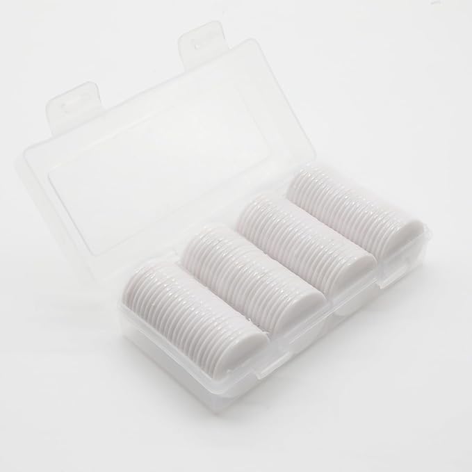Set of 100 Opaque Plastic Learning Counters Mini Poker Chips Game Tokens with Storage Box (White, 1.58 Inch)