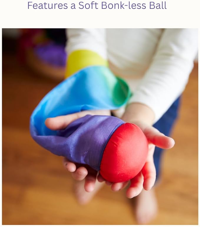 Sarah's Silks - Skytail - Waldorf Toys for Kids, 35" Long, Safe for Outdoor and Indoor Use - Rainbow Comet